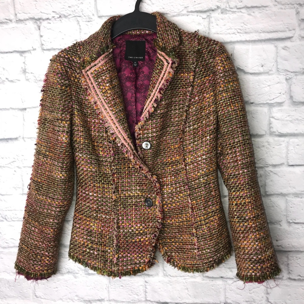 The Limited Multicolored Tweed Blazer